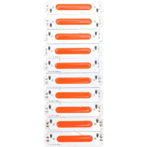 Lot 10 puces LED COB – 12V 2W – lumière rouge – accessoires éclairage voiture – bande longue (1/5)