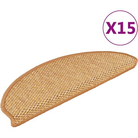 Treppenmatten Selbstklebend Sisal-Look 15 Stk. 65x21x4 Sisal (1/5)