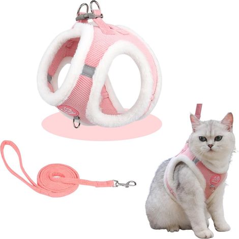 Laisse pour Chat, Colliers Harnais Et Laisses Chats, Rose (1/5)