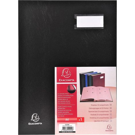 Parapheur - EXACOMPTA - 24 Compartiments - Couverture PVC 300 g/m² - Noir - 3 Trous (1/5)
