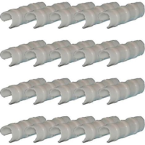 Colliers de serrage pour tuyaux de serre, alliage ABS, paquet de 20, durables, 32 mm, clips en film blanc. (1/5)