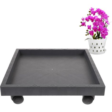 Support Pot De Fleurs À roulettes 14 Pouces Plateau Carré Renforcé pour Planteur Mobilité Facile Jardin Intérieur Extérieur (1/5)