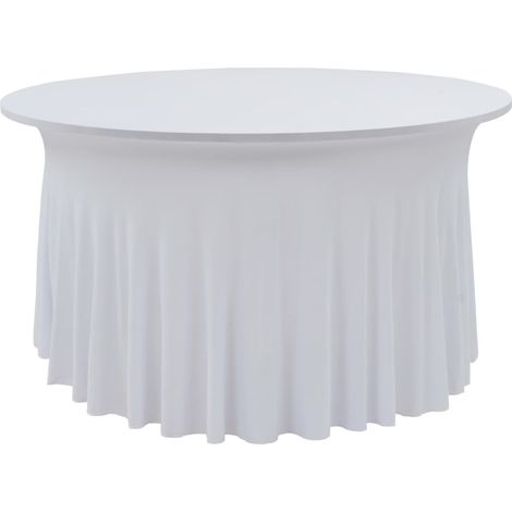 2 nappes extensibles avec bordure, blanches, 180 x 74 cm