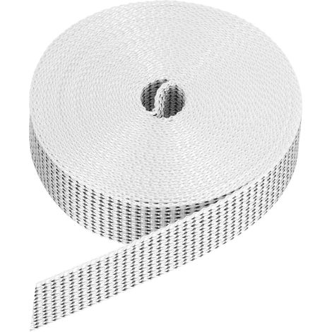 6M Sangle pour Volet Roulant 23 mm pour Enrouleur de Volet Roulant à Visser Enrouleur de Sangle en Saillie, Portes Fenêtres Store Remplacement Kit de Réparation, Noir/Blanc (1/5)