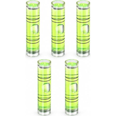 5pcs Mini Cylindrical Bubble Levels 9x40mm Small Universal Precision Spirit Level for RV TV Photo Frame Leveling Tool (1/5)