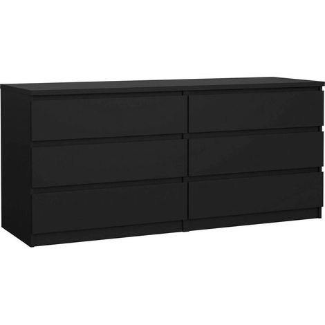 Dmora - Cassettiera Aci, Settimino multiuso, Comò camera da letto, Mobile con cassetti, 154x50 h70 cm, Nero (1/5)