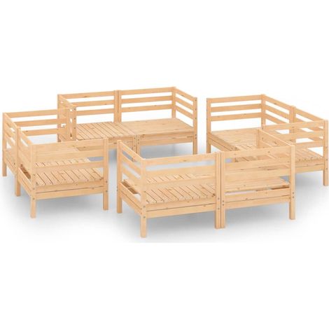 Set di mobili da giardino mobili da esterno 8 pezzi legno di pino massiccio 020017819