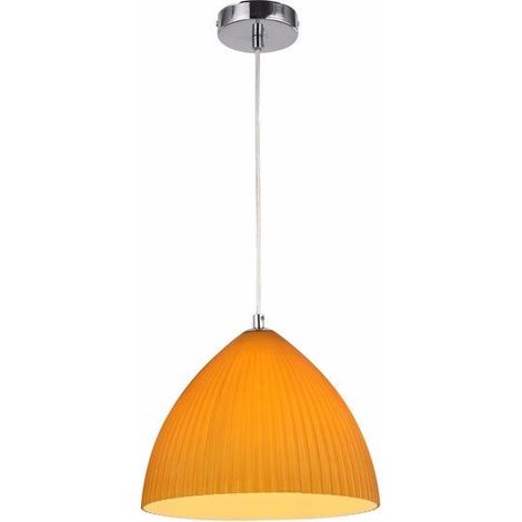Lampada a sospensione Reality Gizela cromata ambra E27 Ø28