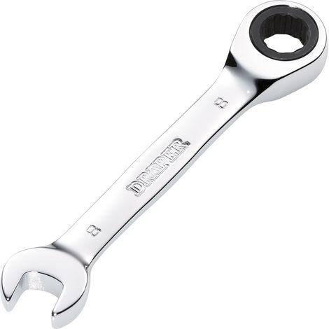 Draper 8mm Hi-Torq® Stubby Ratchet Combination Spanner (Model 27840)