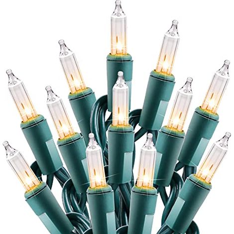 Guirlande Lumineuse De Noël - 100 Ampoules Incandescentes - Fil Vert - 8 M - Espacement 7,5 Cm - Pour Décoration Intérieure Arbre De Noël Fête Mariage - Lot De 1 (1/5)