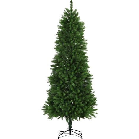 Sapin de Noël Artificiel 240 cm Aiguilles Réalistes PE avec Base Acier Vert 1560 Branches - PANGIVO (1/5)