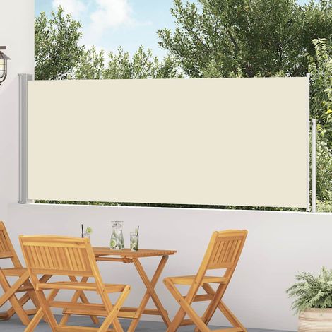 Store latéral rétractable pour terrasse et balcon pare-vue crème 120 x 500 cm - PANGIVO (1/5)