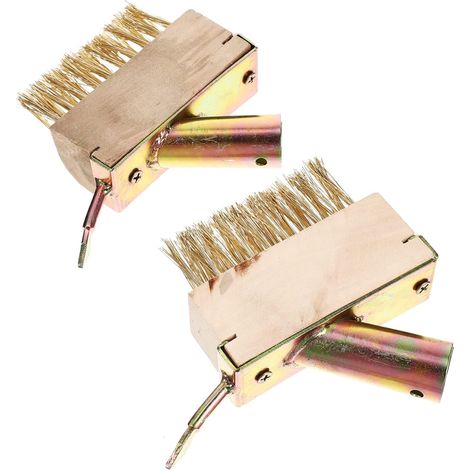 2pièces Brosse Fil Acier pour Désherbage Et Nettoyage De Mousse avec Manche pour Pavés Terrasse Et Sols (1/5)