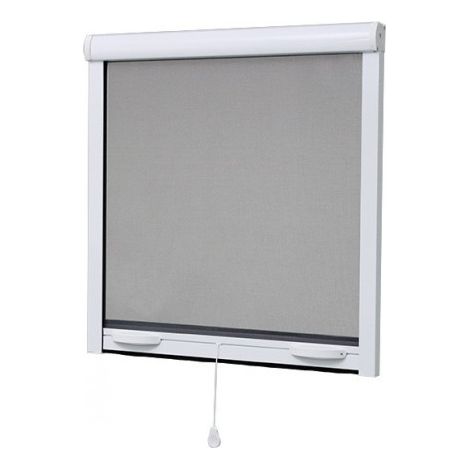 Volet Moustiquaire – Moustiquaire enroulable pour fenêtre H.145 x L.130 cm – Aluminium blanc – Toile en fibre de verre – Protection contre insectes et pollen (1/5)