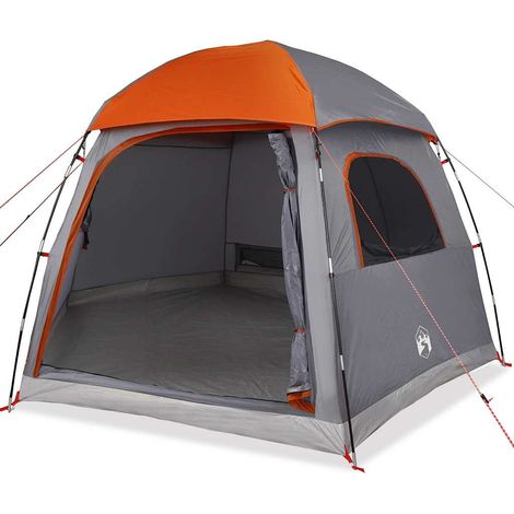 vidaXL Tienda familiar Igloo para 6 personas impermeable gris naranja (1/2)