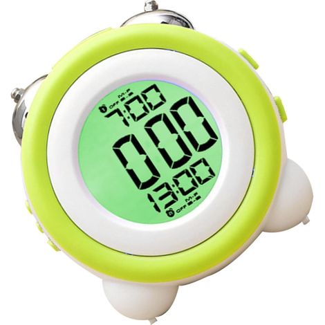 Réveil Silencieux à Double Sonnerie LED Vert Clair Horloge de (1/5)