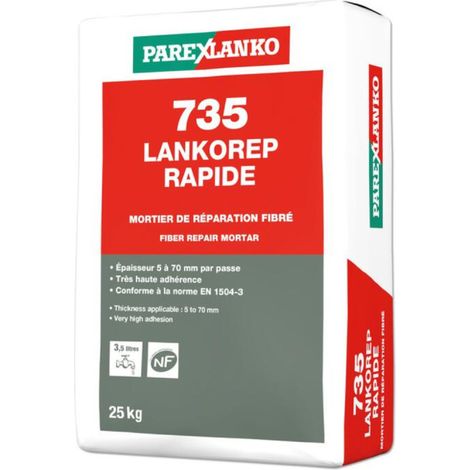 Mortier réparation fibré PAREXLANKO 735 Lankorep Rapide - 25kg