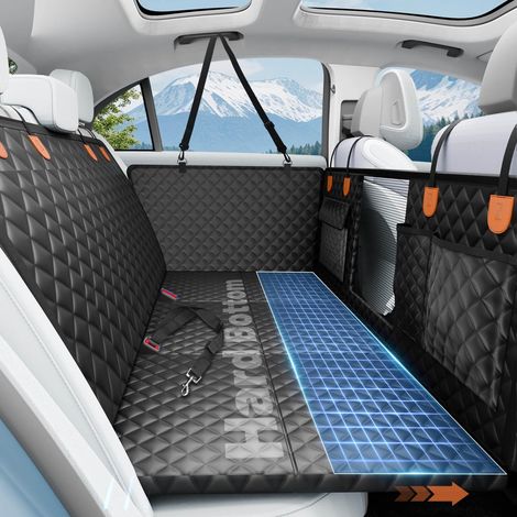 Housse de siège arrière pour chien avec fond rigide antidérapant et fenêtre en maille, protection étanche et résistante aux rayures pour voiture, SUV et MPV