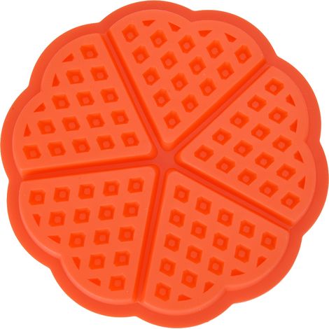 Moule à gaufres en silicone 5 cavités pour muffins et gâteaux ronds, moule à chocolat pour petit-déjeuner et pâtisserie. (1/5)