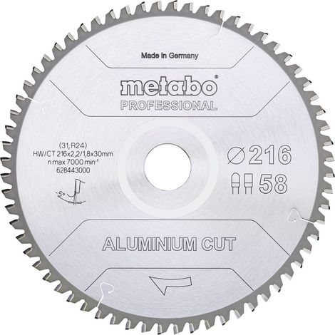 [NEUWERTIG] B-Ware Metabo 628443000 Kreissägeblatt Sägeblatt 216 X 30 X 1.8 Mm Zähneanzahl 58 1 St.