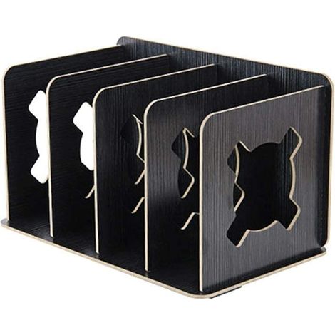 Binder Bookshelf Simple Creative Office Supplies En Bois Couleur Étudiant Bureau Bibliothèque Clip Book By Book Baffle Décoratif (Couleur : Gris Foncé, Taille : 29,5 18 17,5 Cm) (1/3)