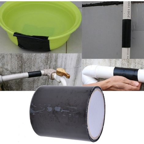 Ruban adhésif étanche à forte adhérence pour la réparation de tuyaux en PE, largeur 10 cm, noir/blanc/transparent (1/5)