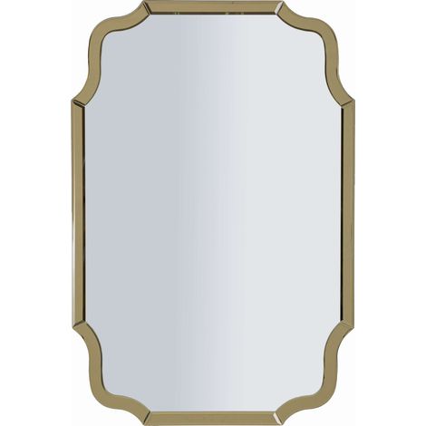 Specchio Jajce, Cornice Sagomata, Forma Rettangolare, Tipologia a Parete, 60x90h cm oro