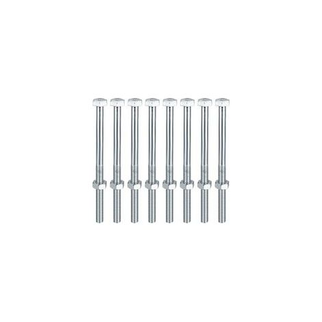 8 boulons et écrous M10, boulons hexagonaux M10 x 160 mm avec écrous, vis à métaux, vis hexagonales en acier inoxydable (1/4)
