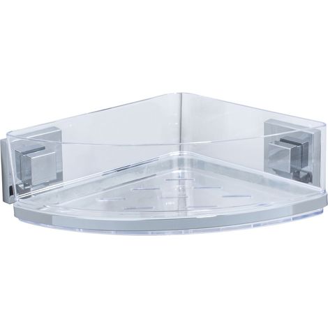Etagère d'angle de douche sans perçage en acier inox QUADRO (1/3)
