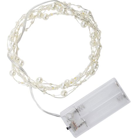 Guirlande lumineuse LED imitation perles pour meubles/lit/fenêtre/escalier (1/5)