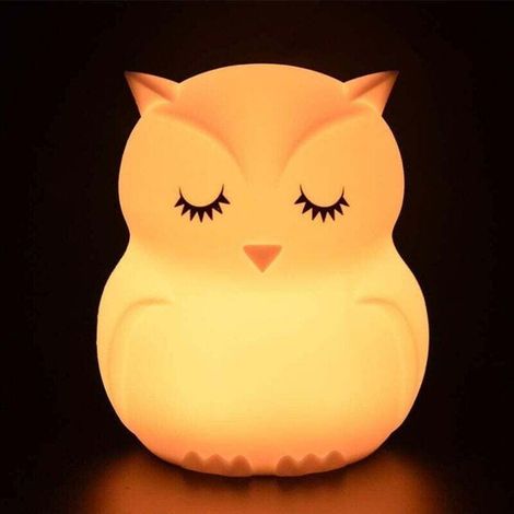 Luce notturna colorata per bambini, lampada notturna a LED sensibile al tocco, 9 colori, ricaricabile tramite USB, lampada in silicone, lampada da comodino, luce ambientale, illuminazione per interni,