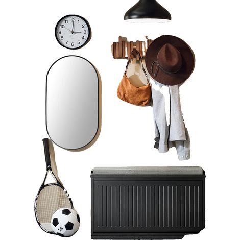 Schuhschrank, Klappenlagerung, verstellbare Regale, schwarz (1/2)