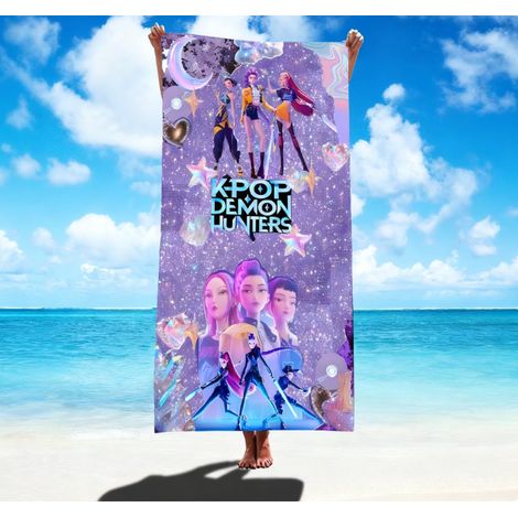 Filiyano-Serviette de plage en microfibre absorbante à séchage rapide K-POP Demon Hunter Girls Series AL250908419 AL250908419 75150cm Cadeau