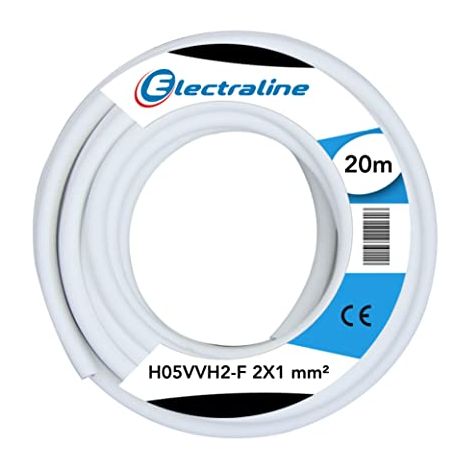 Electraline 10964 H05VVH2-F Cavo, Sezione 2x1 mm, Lunghezza 20 m, Bianco (1/2)