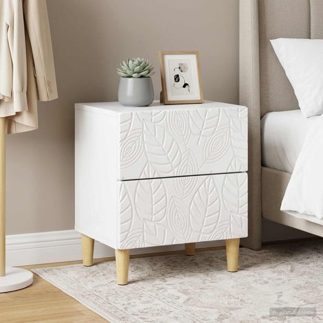 vidaXL Mesita de Noche 2 uds. Blanco Brillante 43 x 34,5 x 48 cm (1/5)