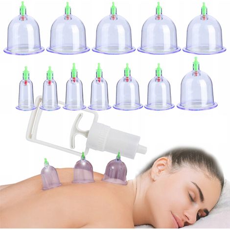KK15 Chinesisches Schröpfgerät ohne Feuer, Vakuumgerät gegen Cellulite, 12-teiliges Set mit Pumpe (1/5)