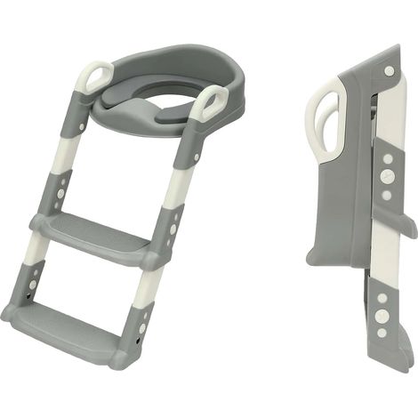 Riduttore per WC, altezza regolabile, dispositivi di sicurezza, GRIGIO (1/2)