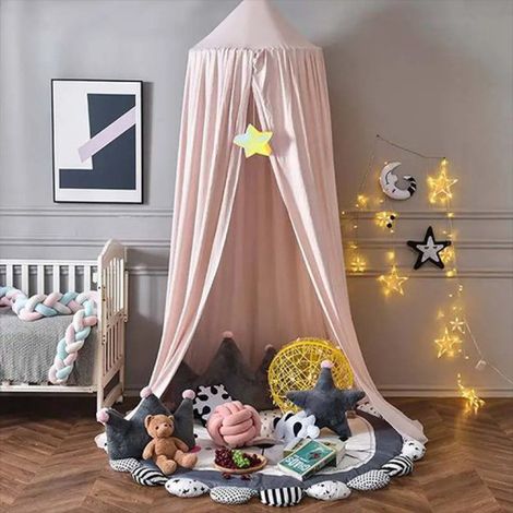 Moustiquaire ATTREZZO® - Hauteur 250 cm - Rose clair - Chambre d'enfant - Chambre de bébé (1/4)