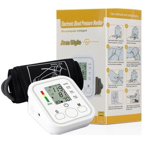 Tensiomètres avec grand brassard - Bras 22-32 cm 8,6-12,6" Cliniquement précis avec 2 x 99 mémoire double batterie ou écran LCD USB Usage domestique (1/4)