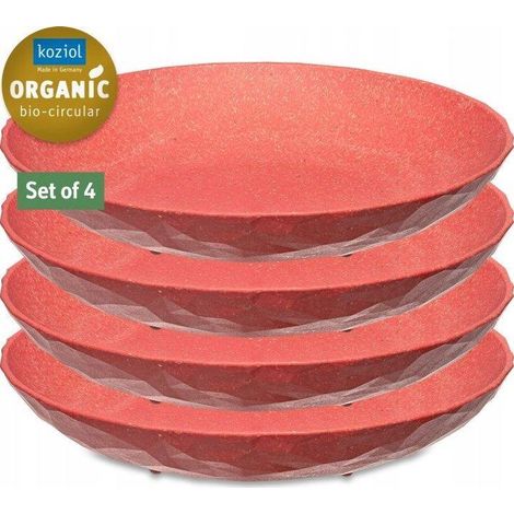 Koziol Conjunto Nature 4 Platos Hondos Coral 22 cm