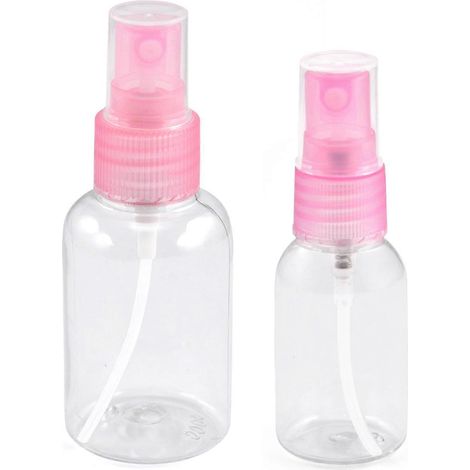 2 x Reiseflaschen-Set, leerer Kunststoffzerstäuber, nachfüllbar, Parfümspray, 50 & 30 ml
