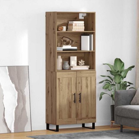 Highboard 2 pcs Artisan-Eiche Holzwerkstoff