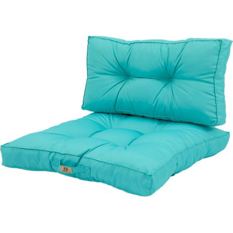 Coussins pour salon de jardin capitonné 60x60cm Bleu caraibes