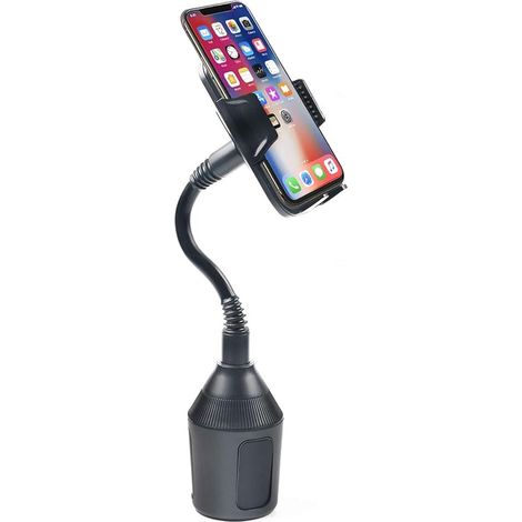 Universel Support de Voiture Support de Fixation Réglable sur Porte-Gobelet de Voiture avec Bras Flexible de 8.4 cm pour iPhone, Smartphone (1/5)