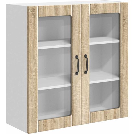 Maison Exclusive - Armario de vidrio para pared LUCCA Roble Sonom