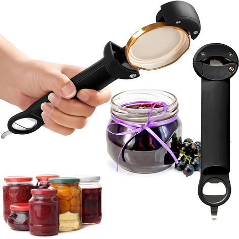 Ouvre-bouteille rétractable multifonctionnel, ouvre-bocal, ouvre-boîte multifonctionnel réglable en acier inoxydable, ouvre-bouteille pour seniors