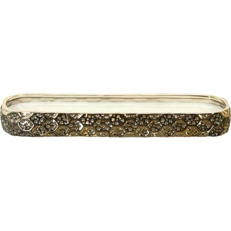 Bougie Parfumée en Céramique "6 Mèches" 39cm Or (1/2)