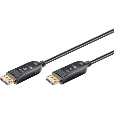 goobay 64867 Cable conector DisplayPort híbrido óptico 2.0 (AOC) / 8K Ultra HD 4320p (60 Hz) / conductor vidrio híbrido/contacto chapadas oro/DisplayPort a DisplayPort / 10m