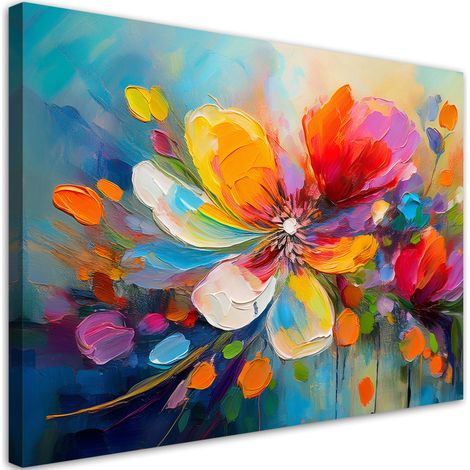 Tableau déco Fleur colorée 60x40 (1/5)