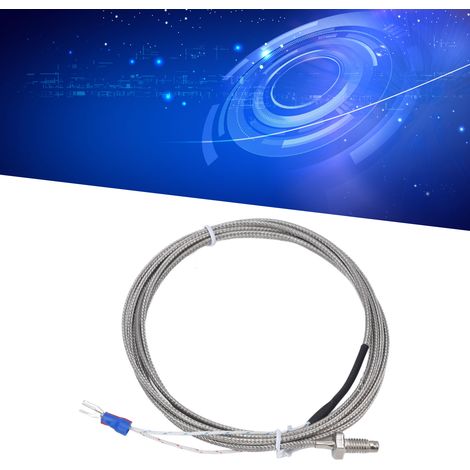 Capteur de température à thermocouple type K avec sonde à vis et fil blindé 0‑450℃ WRNT‑01 (1/5)